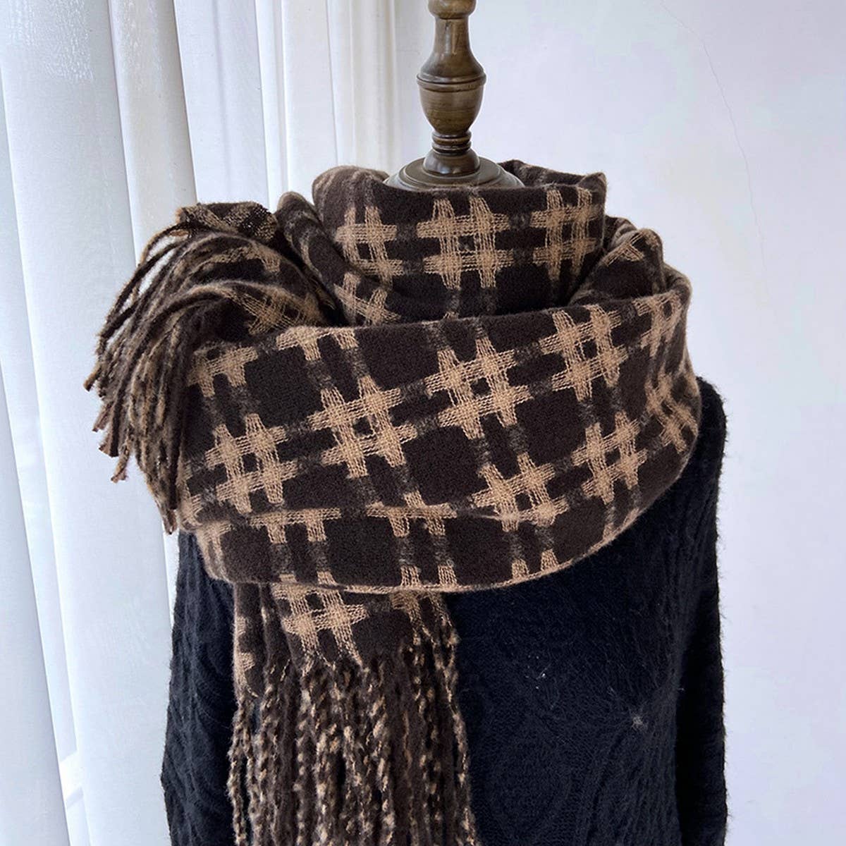 RETRO PLAID SCARF SOFT WARM COUPLE WINTER WRAP_CWASC1471