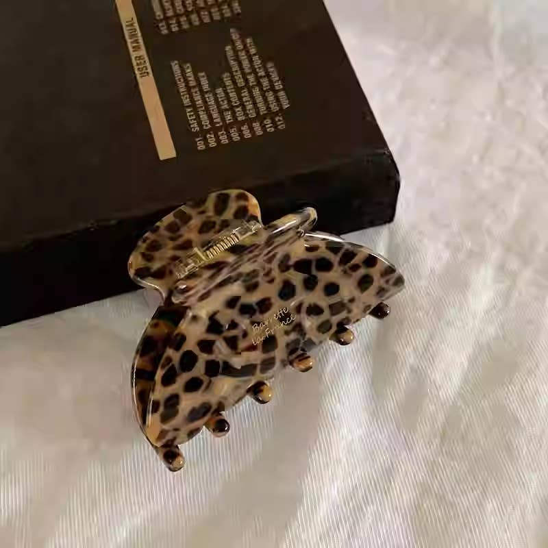 Leopard Print Acetate Clip High-End Back Of Head Clip