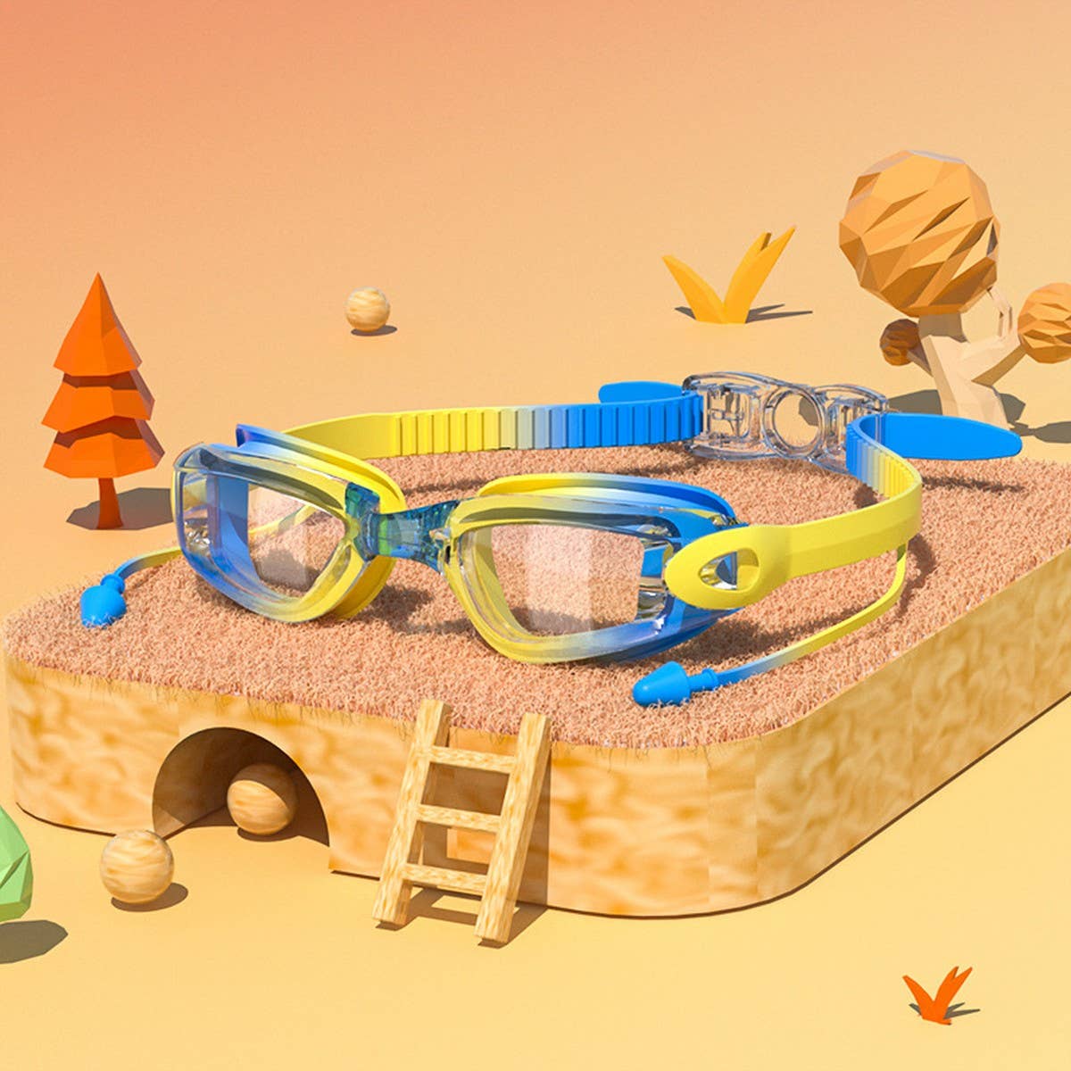 KIDS MIRRORED SWIM GOGGLES HD ANTI FOG CUTE_CWMM6648