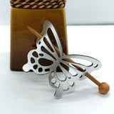 METALLIC LEATHER VINTAGE BUTTERFLY HAIRPIN_CWAHA6386