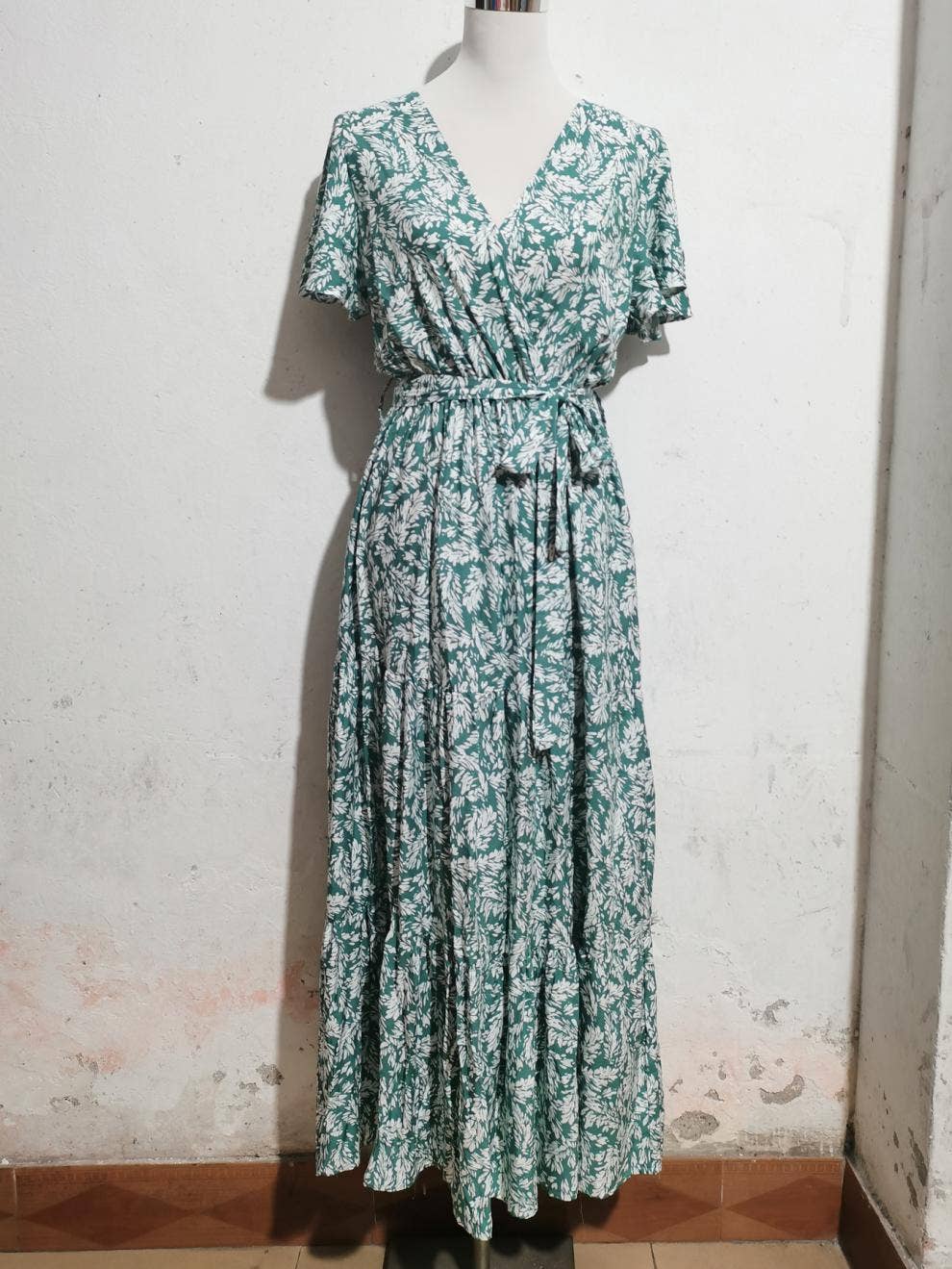 V-Neck Sleeveless Halter Print Boho Long Dress_Cwdmd4505