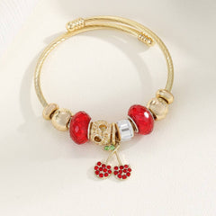 Unique Beaded Bracelet With Flower Eye Pendant_Cwmm8589