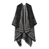 CAPE DARK DOUBLE SIDED WARM OUTER WEAR THICK SHAWL_CWASC2118