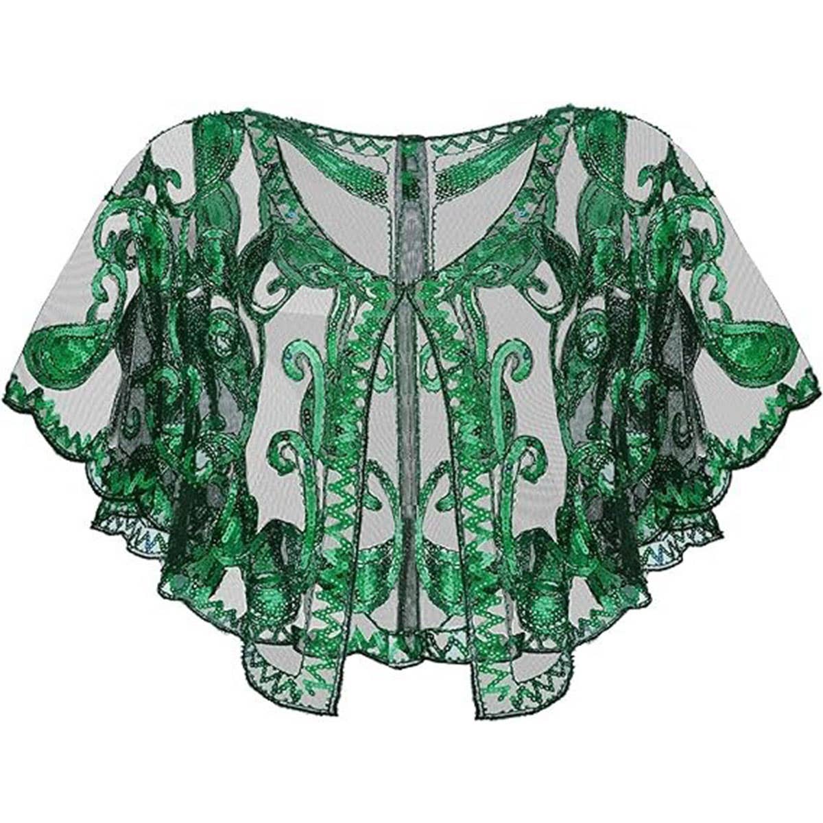 SEQUIN LACE EVENING SHAWL PARTY FORMAL WRAP_CWMM8953