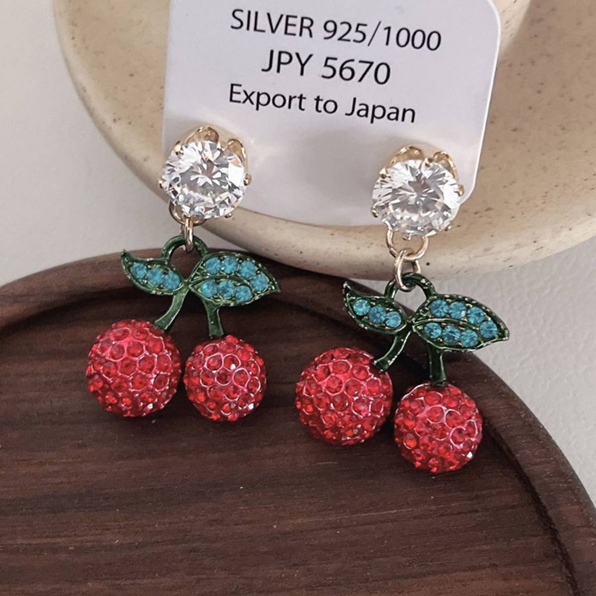 CUTE RED ZIRCON CHERRY EARRINGS_CWAJE1455