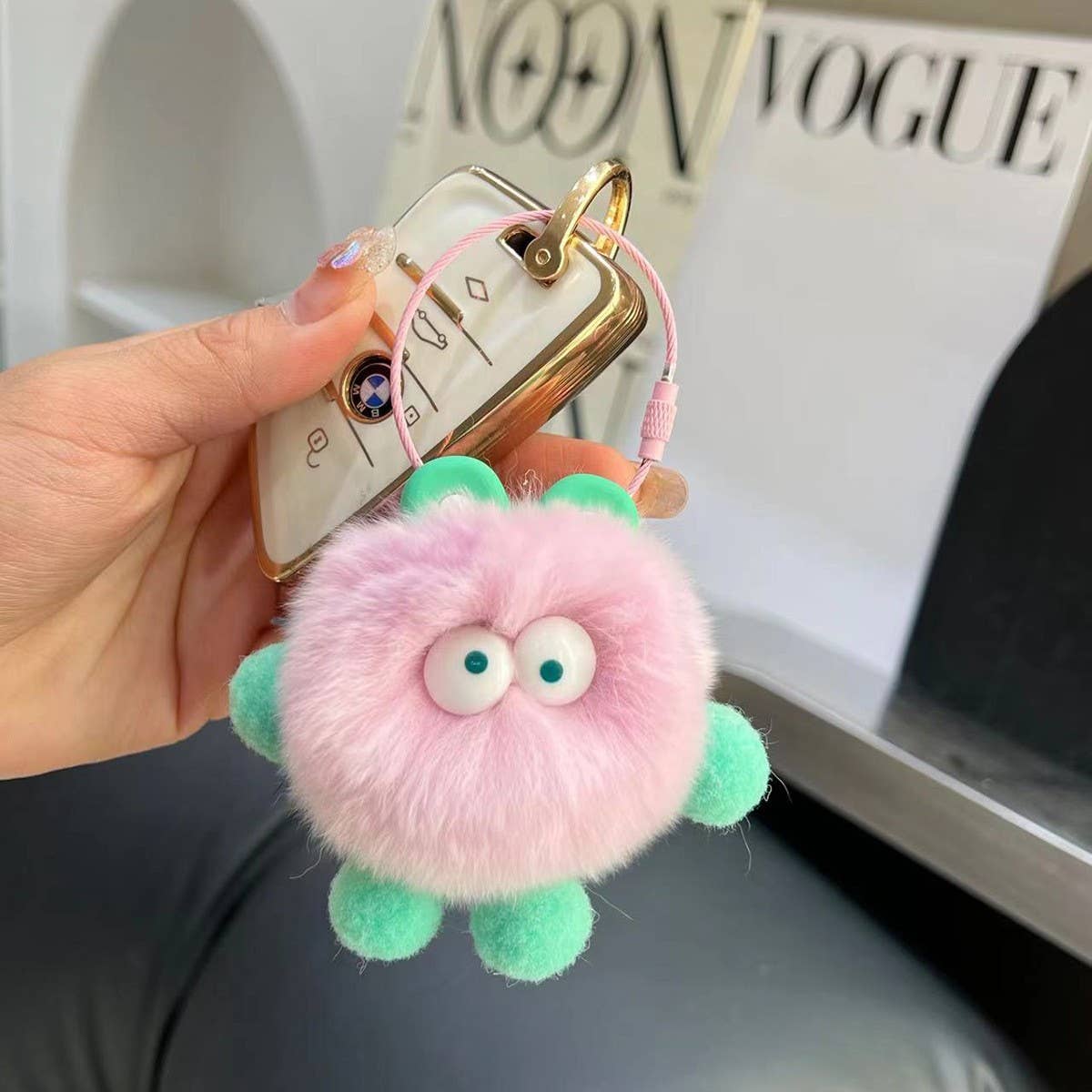 CUTE SMALL COAL BALL BAG PENDANT CAR KEYCHAIN_CWMM2516