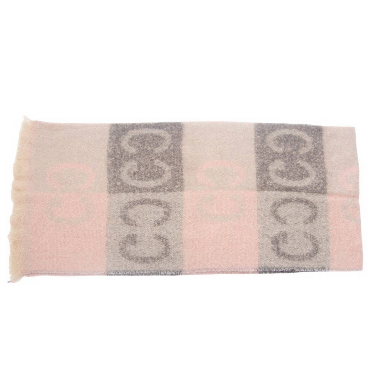 LETTER JACQUARD SCARF WINTER SHORT FRINGE WRAP_CWASC0863
