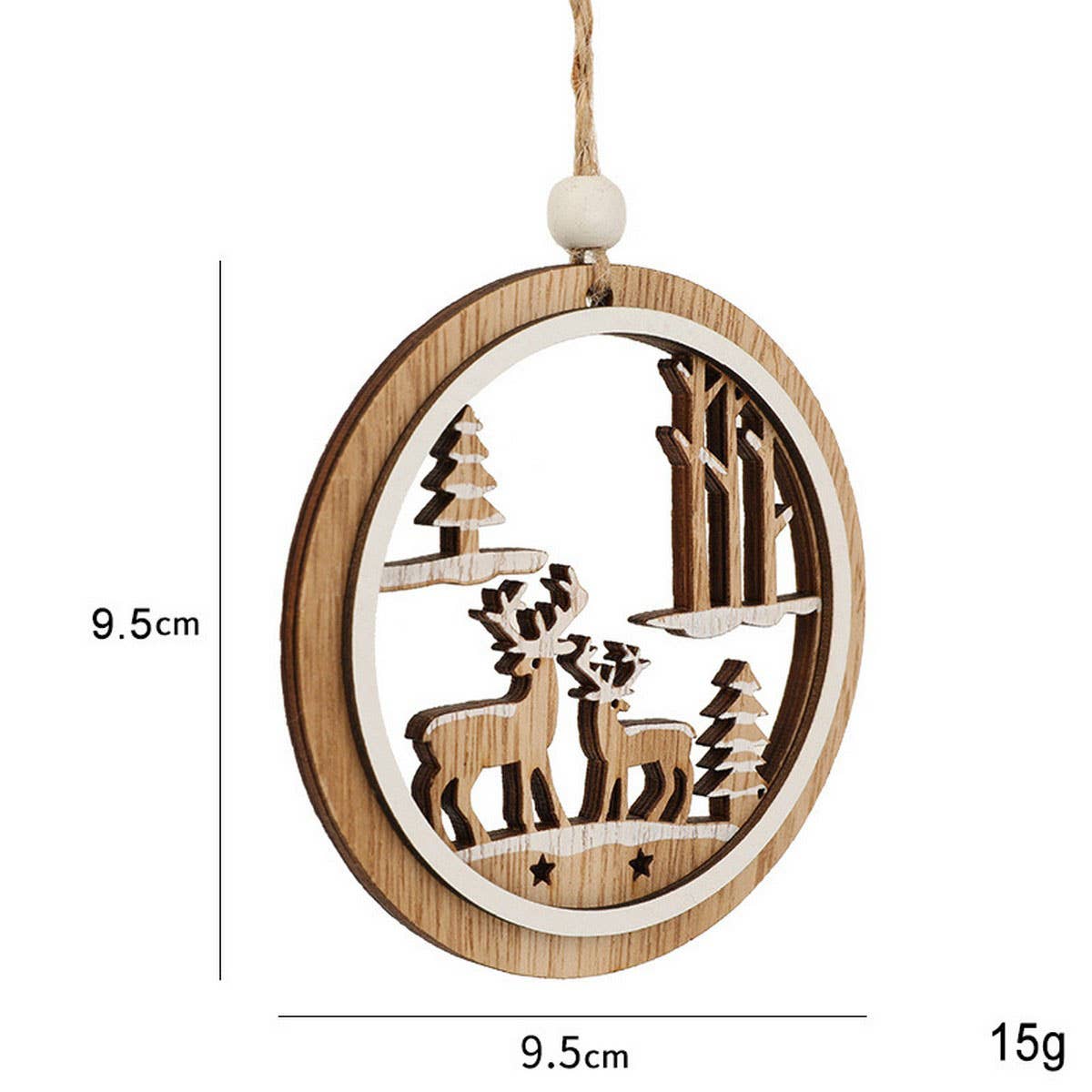Wooden Hollow Reindeer Tree Hanging Decoration_Cwmm9753