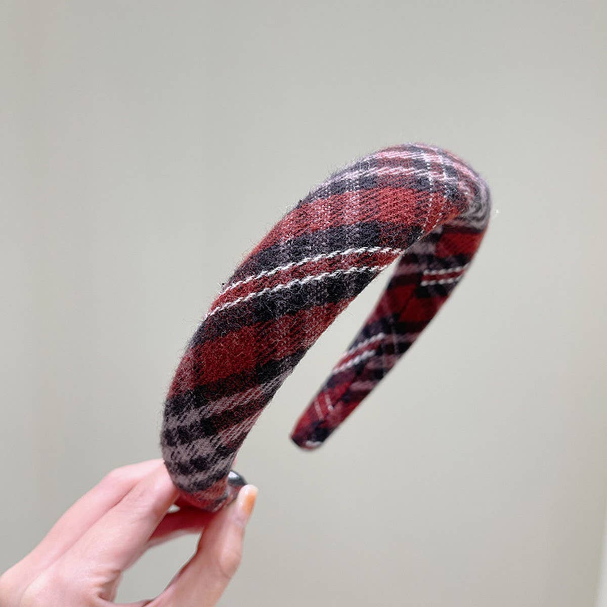 CHRISTMAS RED HEADBAND RETRO ELEGANT WINTER STYLE_CWAHA3956