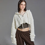 Spice Girl Twist Knit Loose Wool Sweater