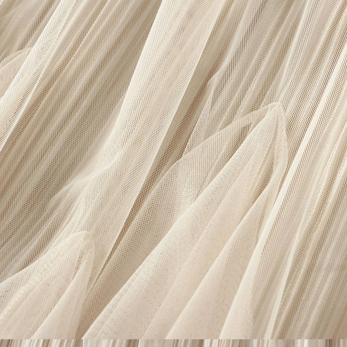 Vintage Tulle A-Line Flared Fishtail Skirt_Cwbms0372