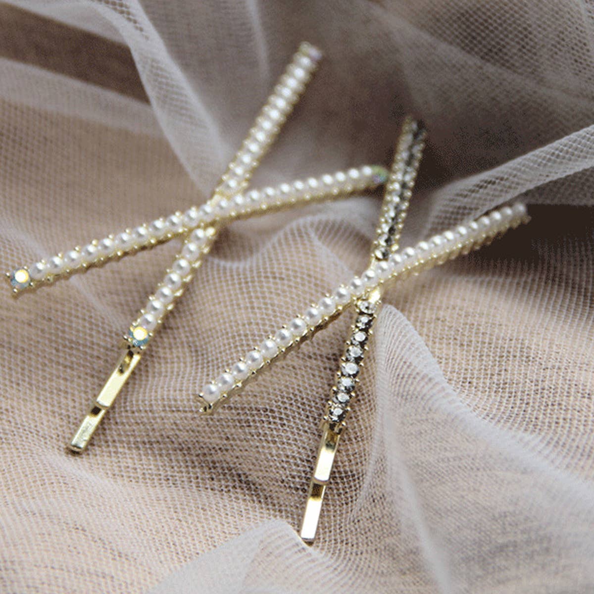 With Pearl Edge Clip X-Shaped Hair Clip_Cwaha1223