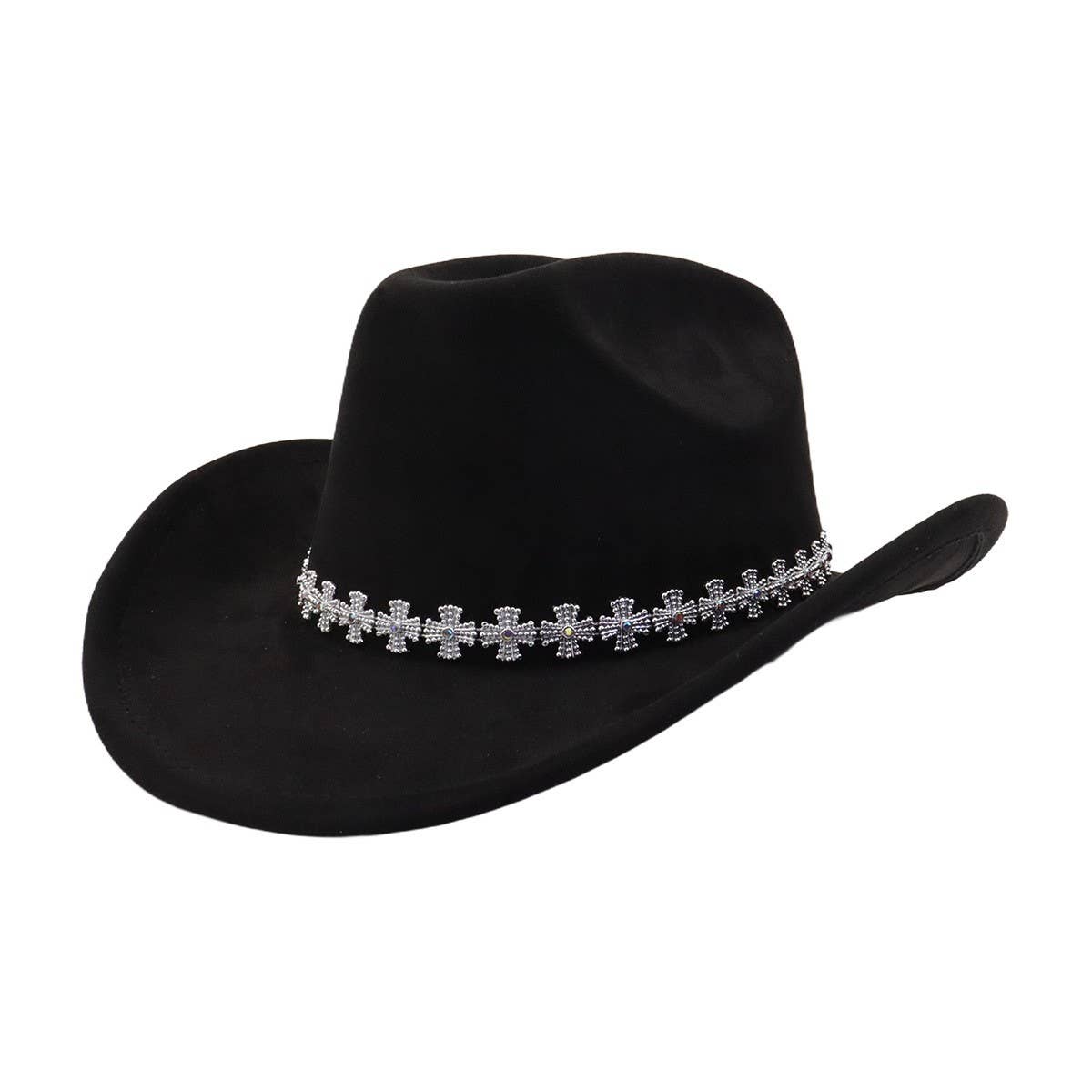 Western Ethnic Suede Cowboy Fedora For Men Women_Cwah04424