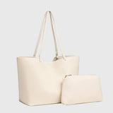 ELEGANT SOFT LEATHER SOLID COLOR TOTE SET BAG SSCWAB5112