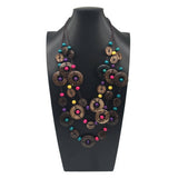 Vintage Braided Round Coconut Wood Bead Necklace_Cwmm4733
