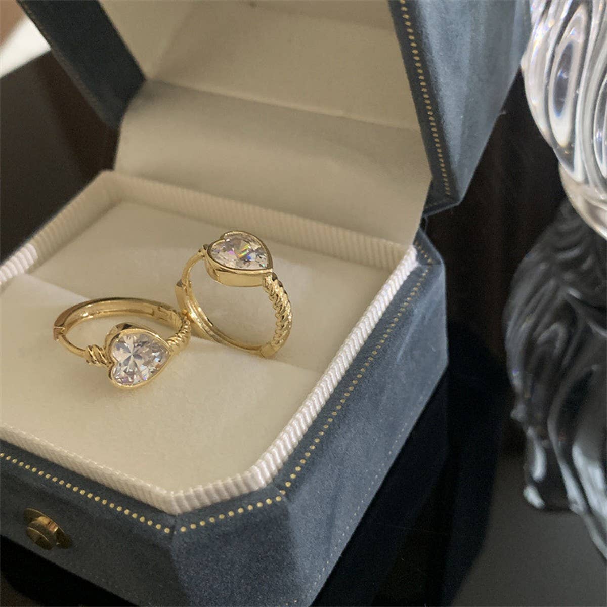 Valentines Day New Design Zircon Heart Earrings