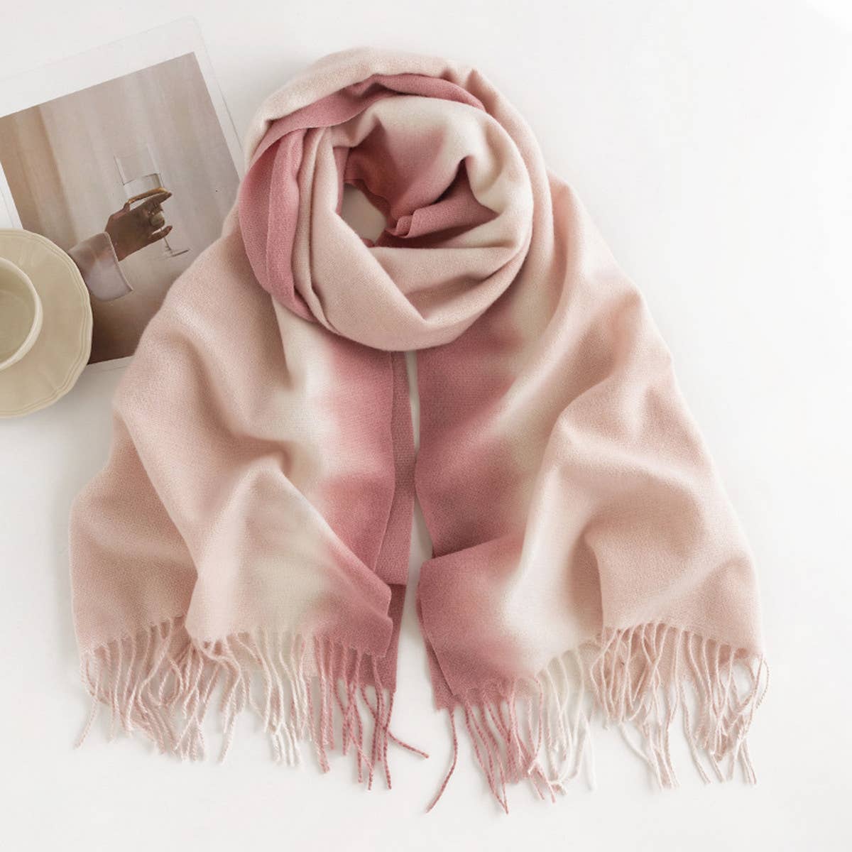 CHIC CASHMERE FEEL SCARF FAUX WOOL WINTER SHAWL_CWASC0435