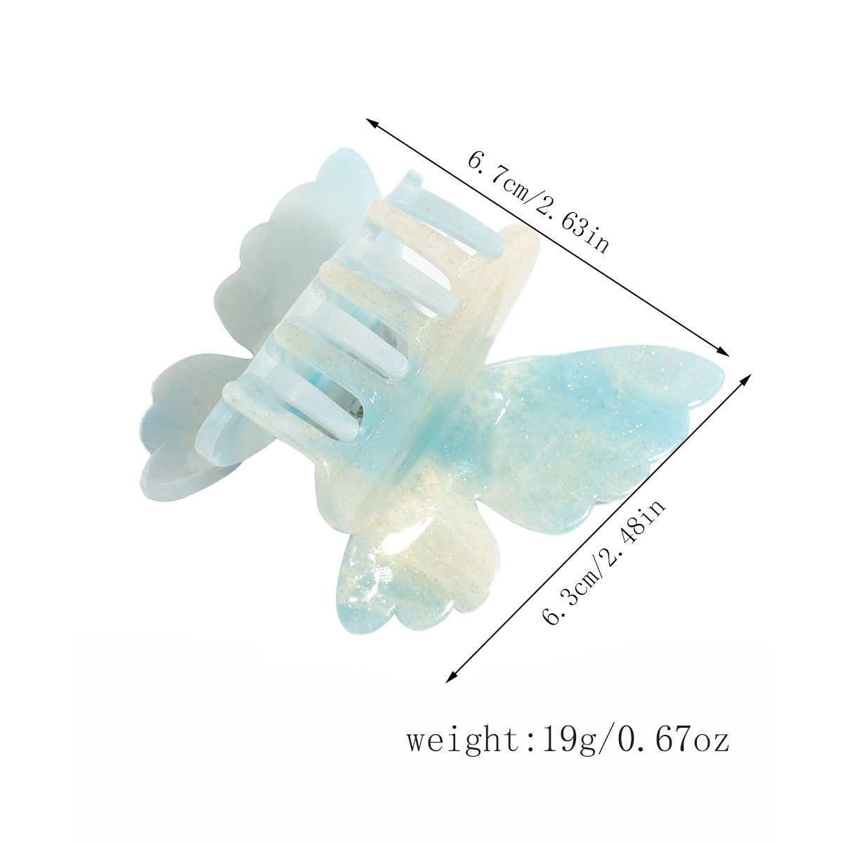 DOUBLE LAYER BUTTERFLY GRADIENT PEARL HAIRPIN_CWAHA2195