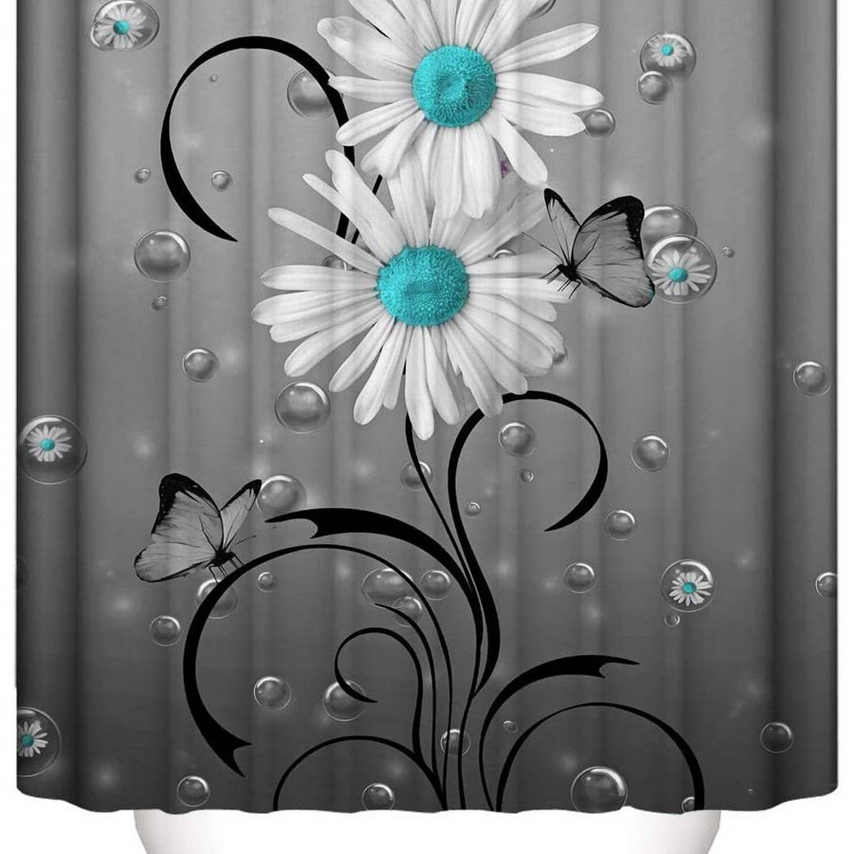 FLOWER WATERPROOF BATHROOM SHOWER CURTAIN_CWMM1798