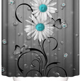 FLOWER WATERPROOF BATHROOM SHOWER CURTAIN_CWMM1798