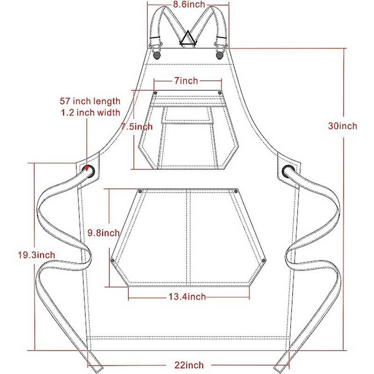 Cwmm1825_Denim Wash Multi-Functional Apron For Home Work