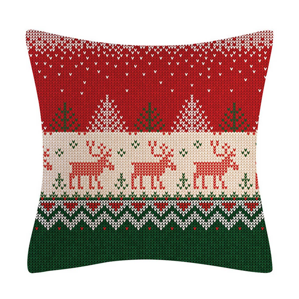 CHRISTMAS WOOL KNITTED STYLE RED PILLOWCASE_CWMM1402