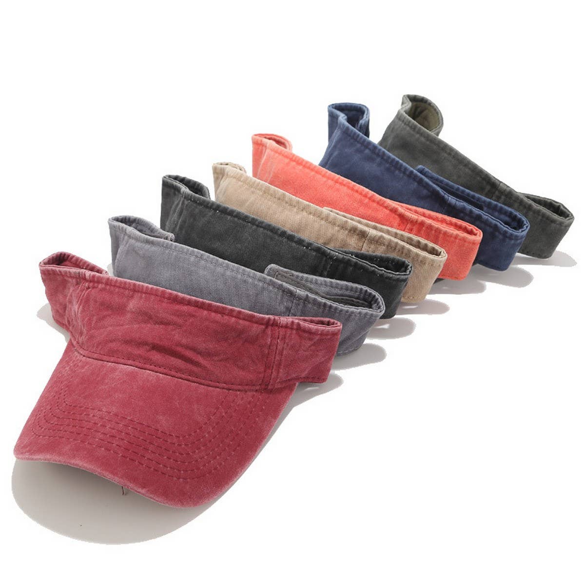 Washed Cotton Visor Hat Street Style Sun Cap_Cwah3306