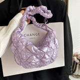 SILVER PUFFY CLOUD DUMPLING SHOULDER BAG_CUAB00511