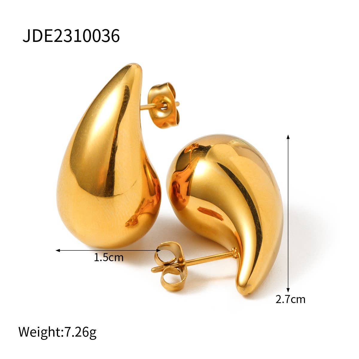 HYPOALLERGENIC GOLD PLATED DROP EARRINGS_CWMM2357