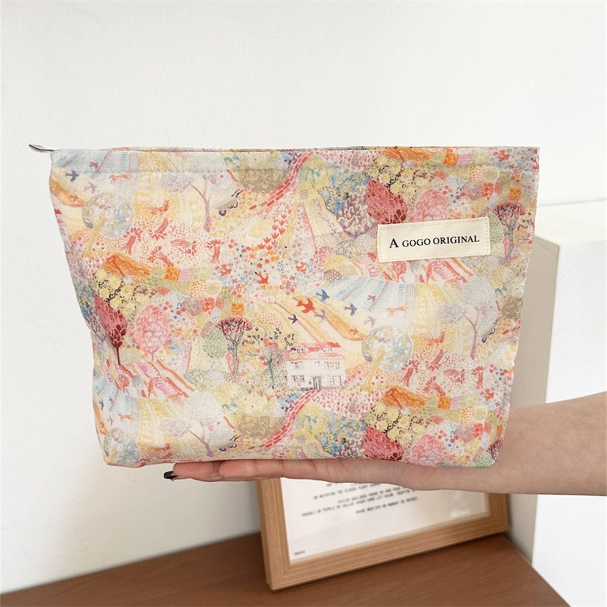 Oil Painting Makeup Baglarge Travel Washhand Pouch_Cuab00737