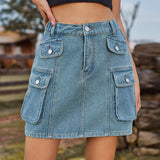 Washed Denim Skirt