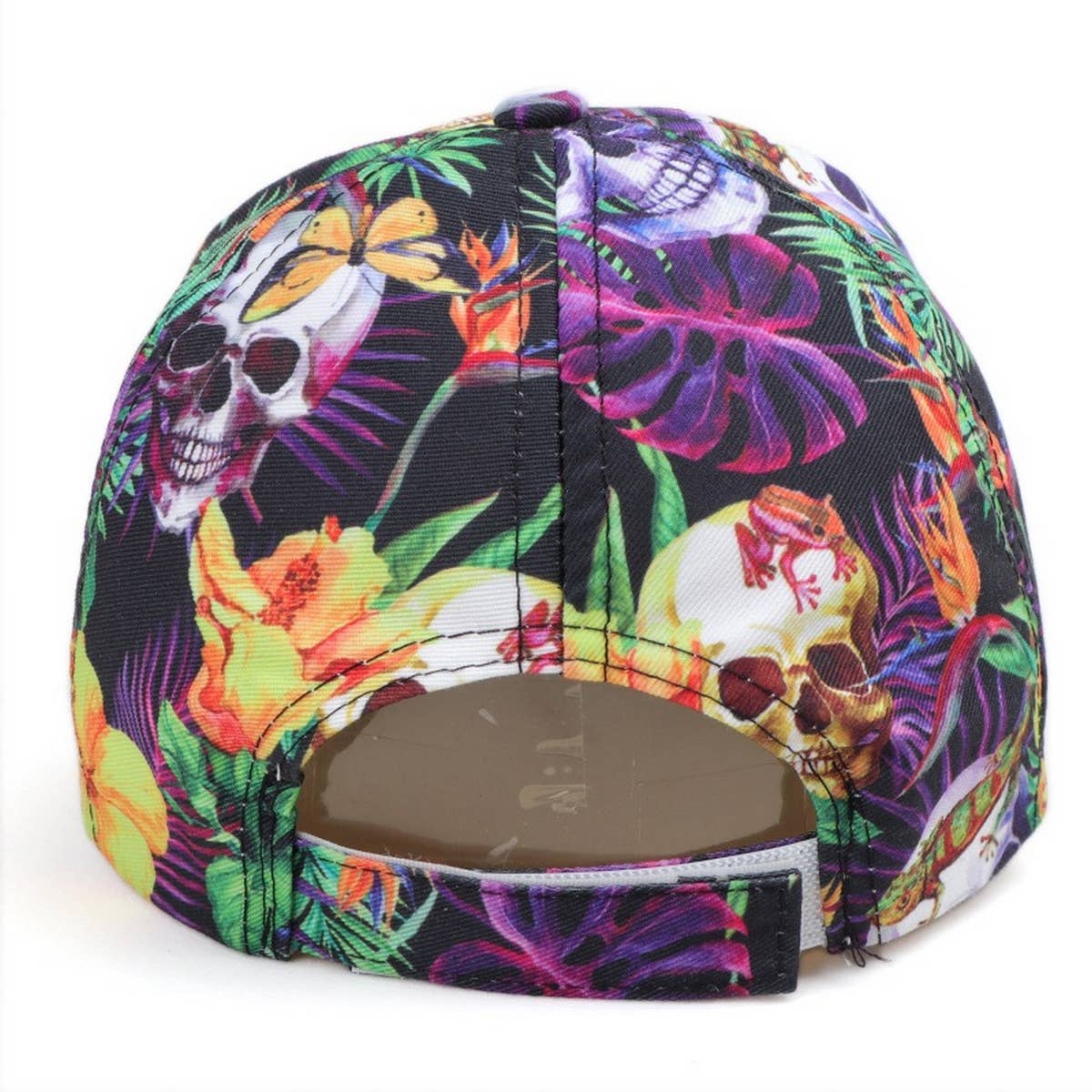 SKULL LEAF PRINT GRAFFITI BASEBALL CAP SUN HAT CWAH1549