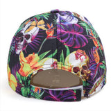 SKULL LEAF PRINT GRAFFITI BASEBALL CAP SUN HAT CWAH1549