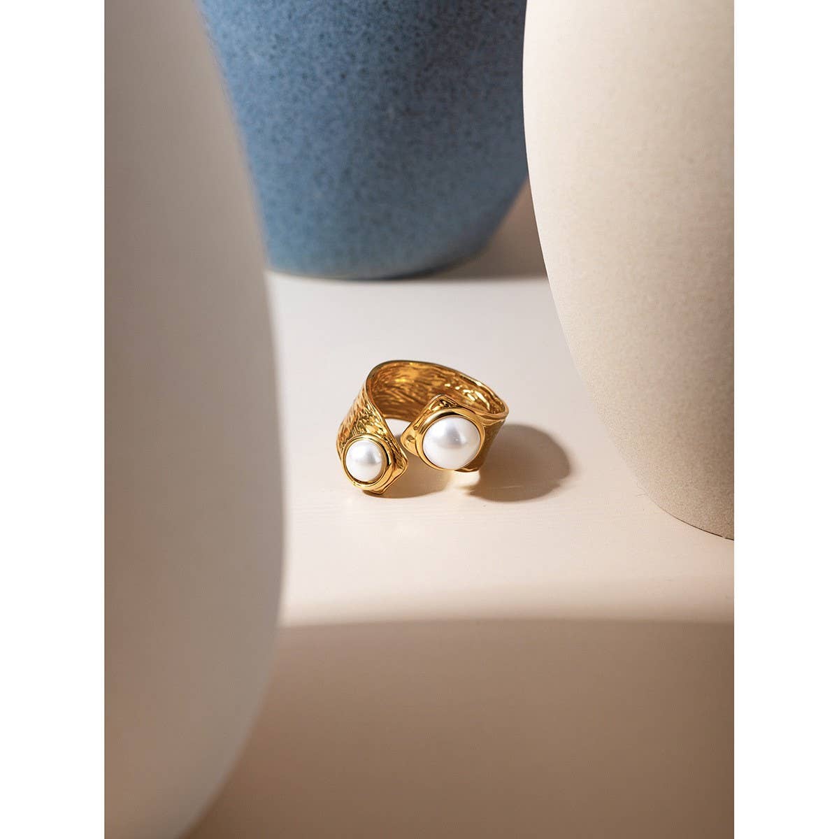 PERSONALIZED ALL MATCH IRREGULAR OPEN PEARL RING_CWAJE1795