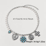 CAMEO VINTAGE CROSS DAISY PENDANT NECKLACE SET_CWAJE2910