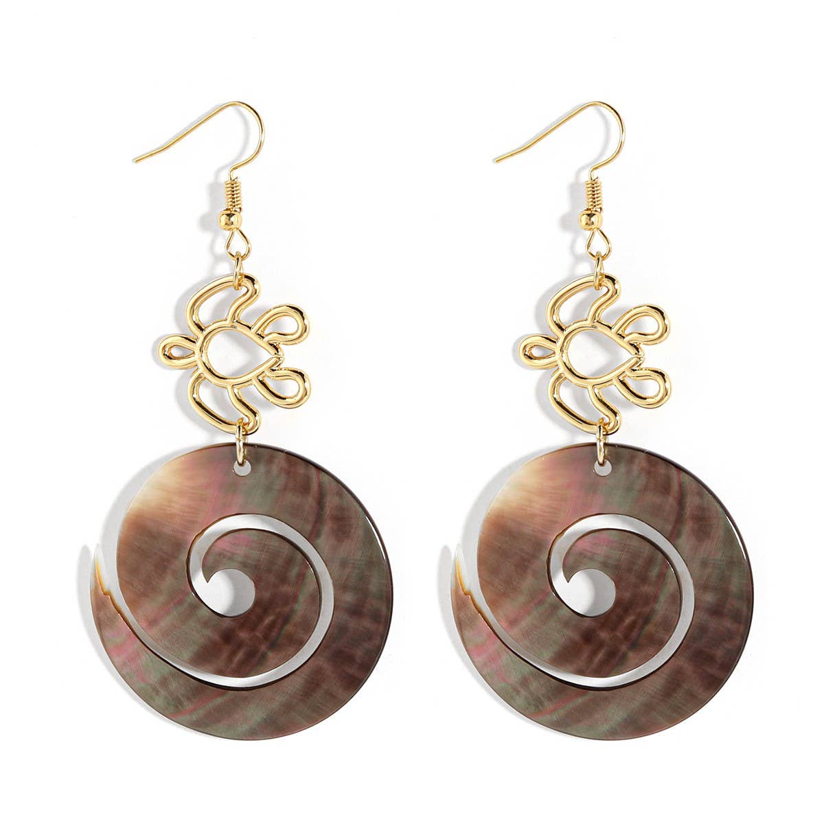 FASHIONABLE DESIGN NATURAL BLACK SHELL EARRINGS_CWMM4363