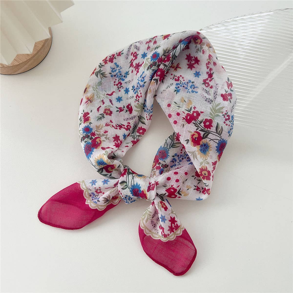 COTTON LINEN SQUARE SCARF BREATHABLE NECK WRAP_CWMS0673