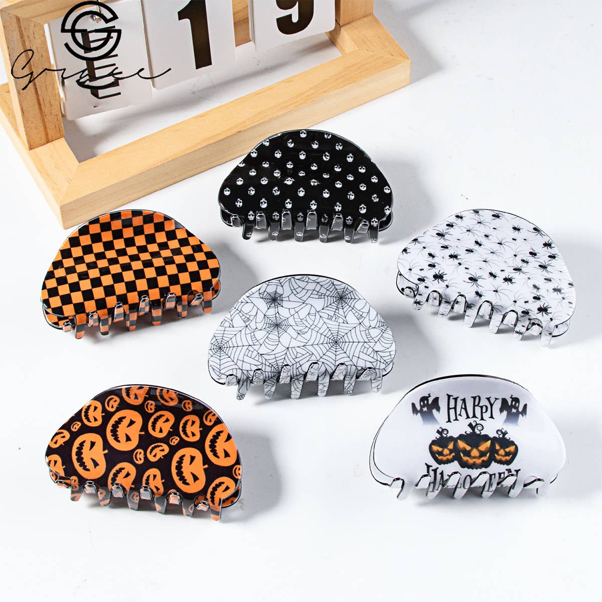 HALLOWEEN CLAW HAIR CLIP SKULL HEADWEAR FOR WOMEN_CWAHA1453