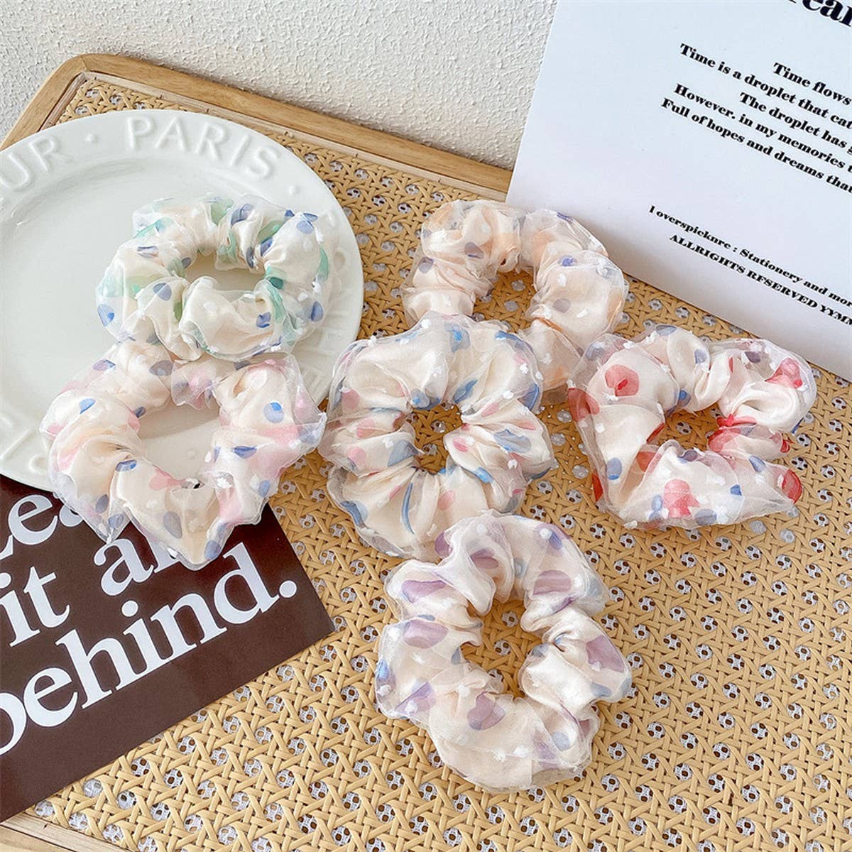 Women Fresh Fabric Broken Flower Hair Tie_Cwaha0841