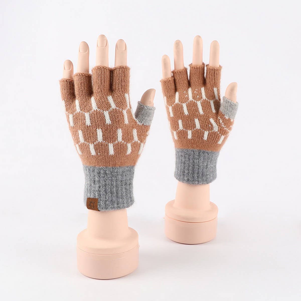 Winter Warm Knitted Five-Finger Half-Finger Gloves_Cwag0380