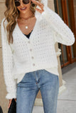 Womens Cut-Out Single Breasted Cardigan Jacket