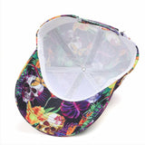 SKULL LEAF PRINT GRAFFITI BASEBALL CAP SUN HAT CWAH1549