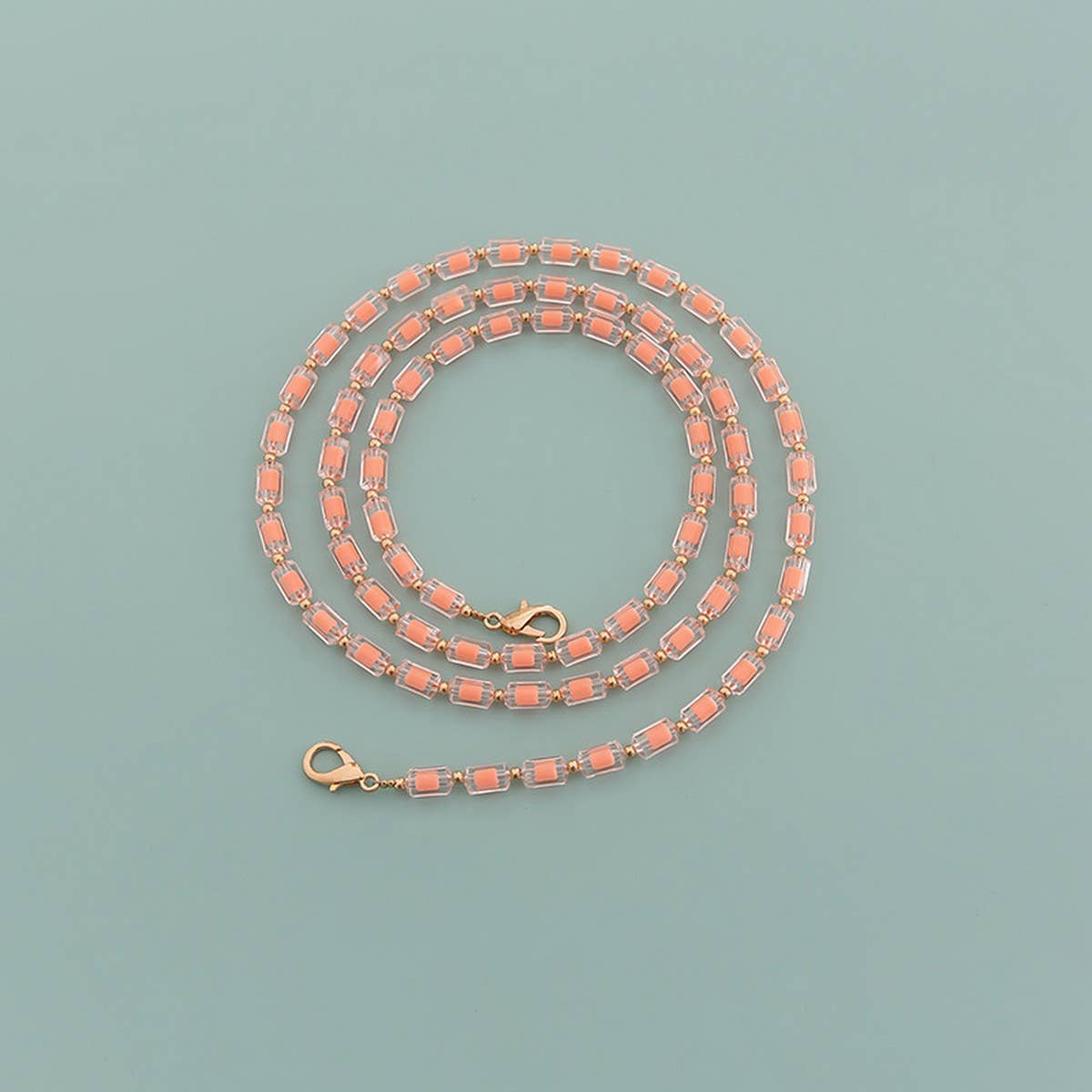 RAINBOW BEAD LONG BEADED CHAIN BAG STRAP_CWMM5114