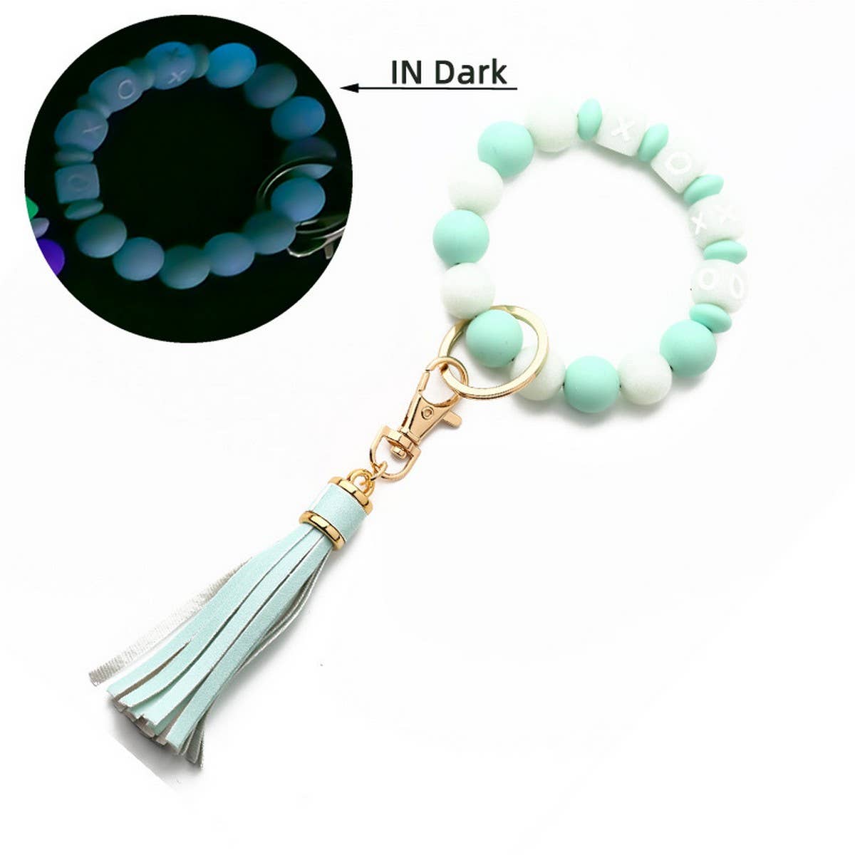 GLOW IN THE DARK WRISTBAND WITH TASSEL KEYCHAIN_CWMM6870