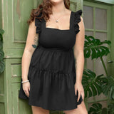 Summer Sleeveless Temperament Square Collar Dress_Cwdsd3304