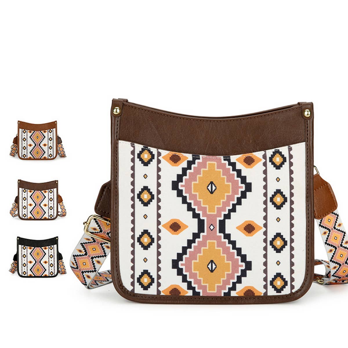 Vintage Bohemian Print Crossbody Tote Bag_Cwab2698