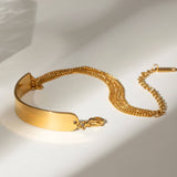18K GOLD FIVE LAYER CHAIN BRACELET NO FADE_CWAJE4707