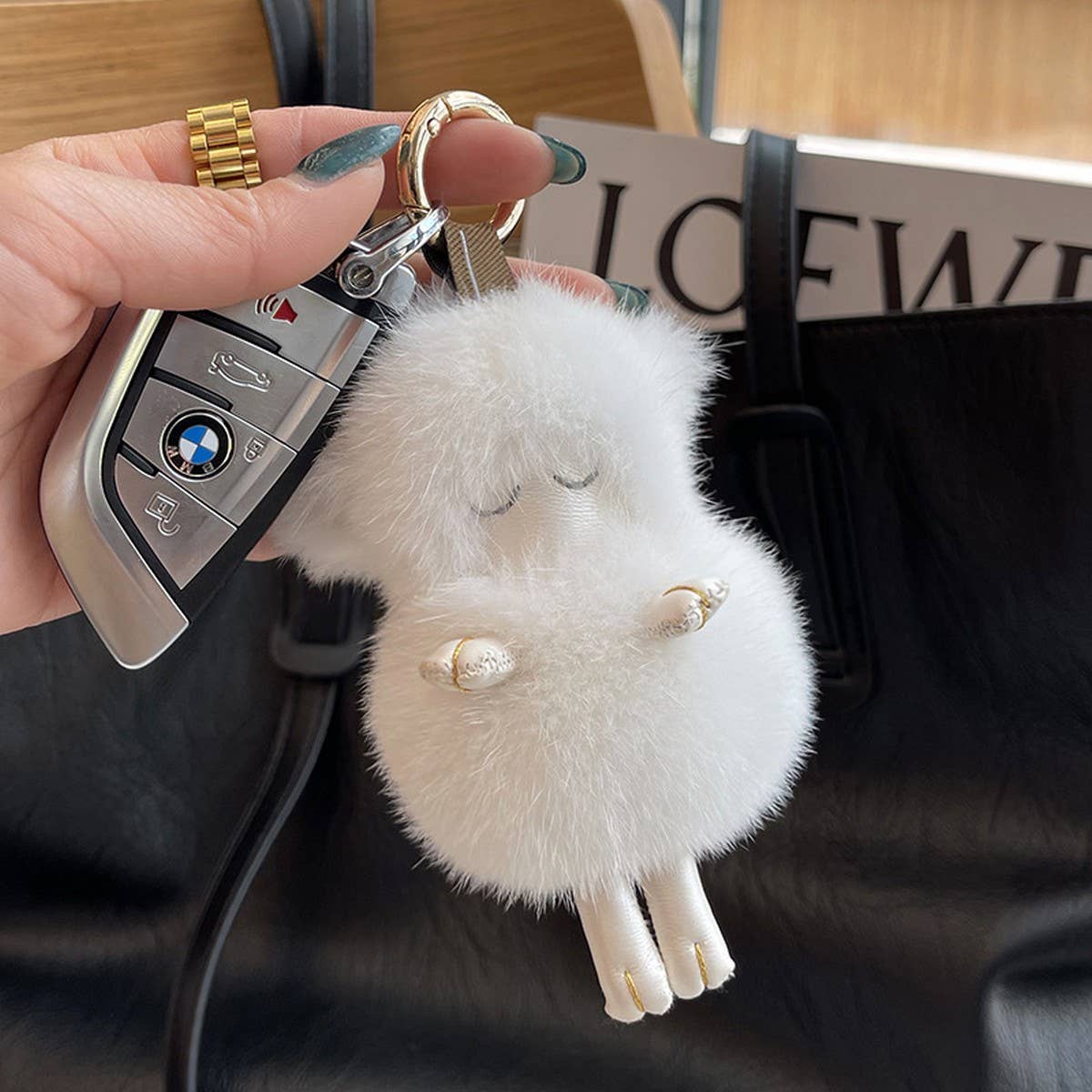 CUTE PLUSH LAMB CAR KEYCHAIN BAG PENDANT GIFT_CWMM2540