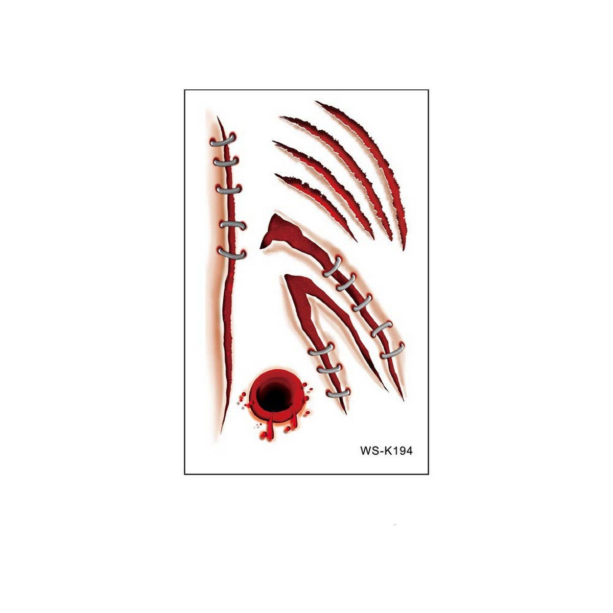 BLOODY SCAR TATTOOS HALLOWEEN PARTY WOUNDS_CWMM8378