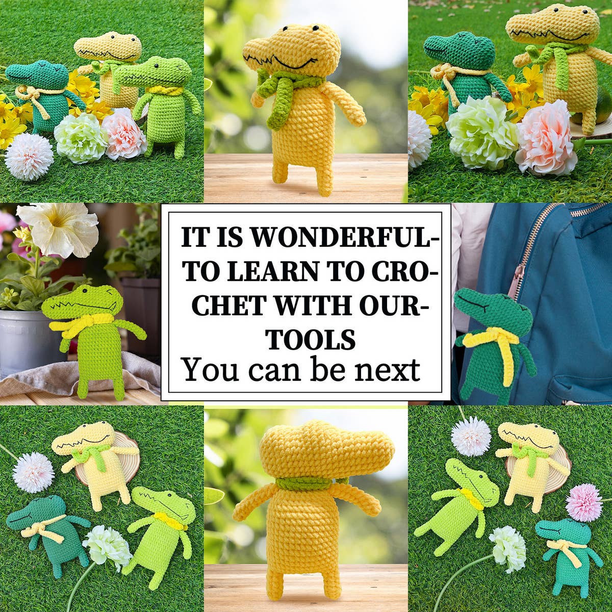 HANDMADE CROCODILE DOLL CROCHET MATERIAL KIT_CWMM1873